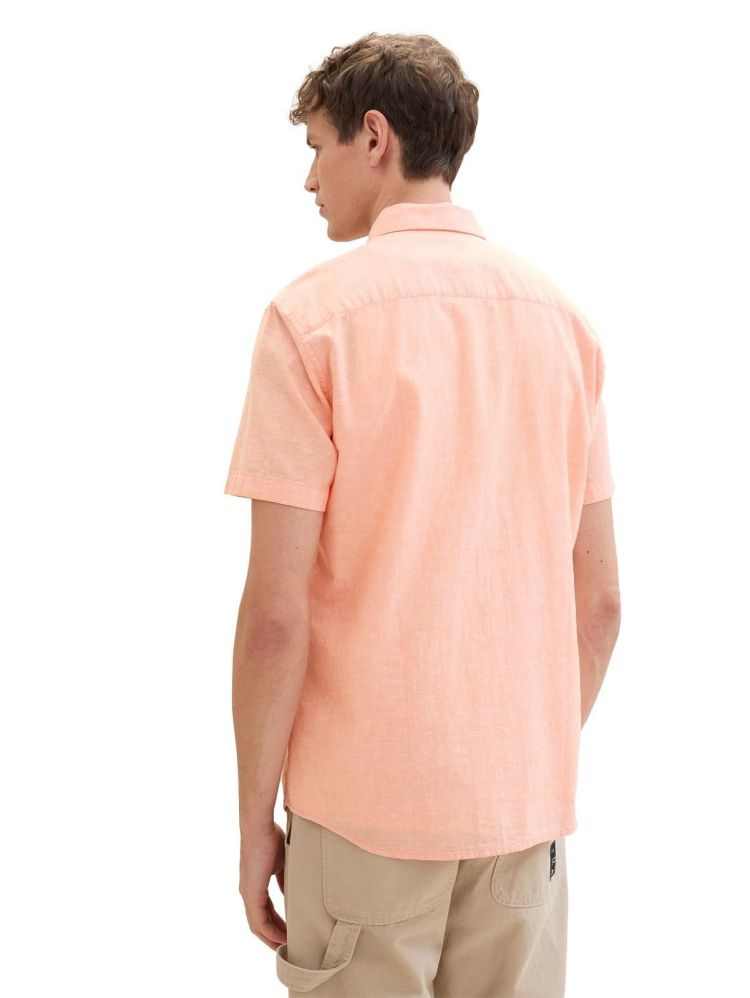 Tom Tailor Overhemd Oranje heren (COTTON LINEN SHIRT - 1040160.34907) - GL Sport (Sluis)