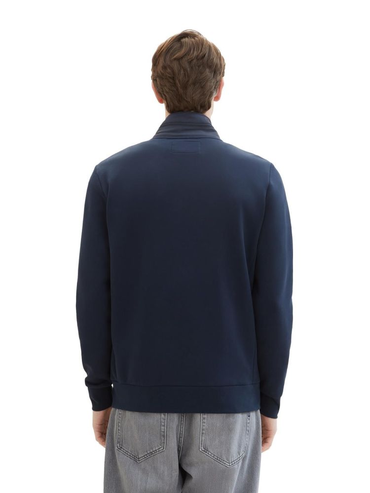 Tom Tailor Vest Blauw heren (DETAILED STAND-UP SWEAT JACKET - 1040922.10668) - GL Sport (Sluis)