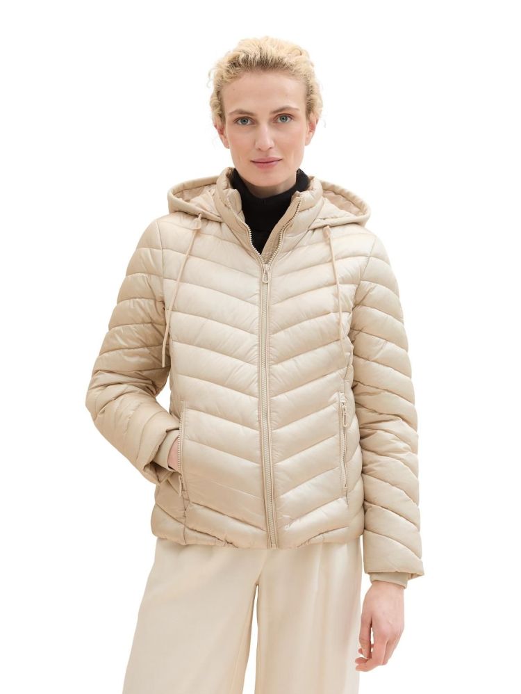 Tom Tailor Jas Beige dames (HOODED LIGHTWEIGHT JACKET - 1041489.12365) - GL Sport (Sluis)