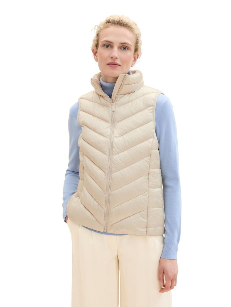 Tom Tailor Bodywarmer Beige dames (LIGHT WEIGHT VEST - 1041486.12365) - GL Sport (Sluis)