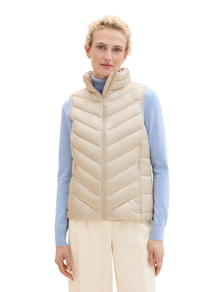 Tom Tailor Bodywarmer Beige dames (LIGHT WEIGHT VEST - 1041486.12365) - GL Sport (Sluis)