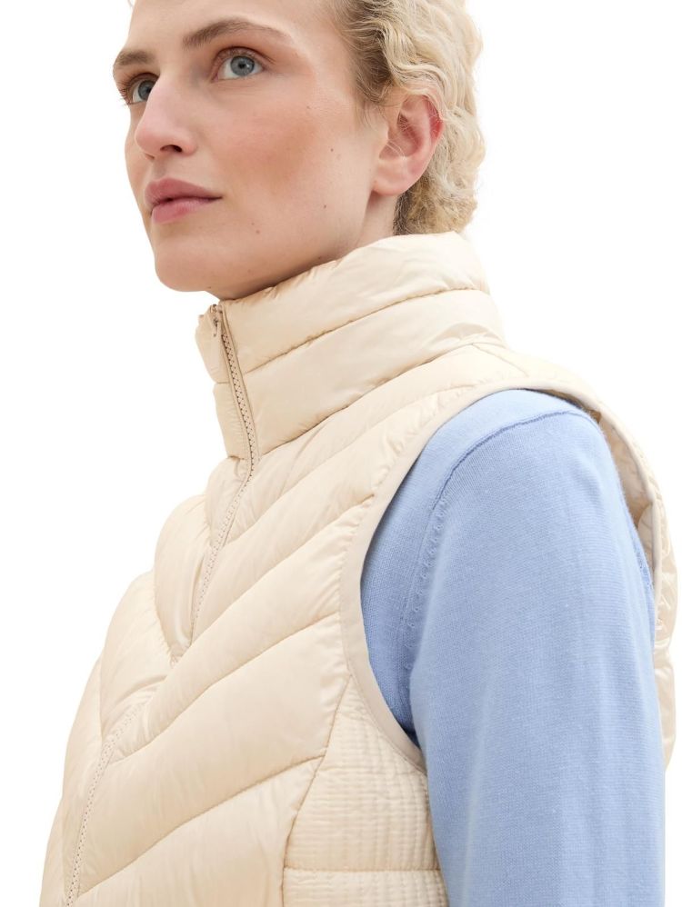 Tom Tailor Bodywarmer Beige dames (LIGHT WEIGHT VEST - 1041486.12365) - GL Sport (Sluis)