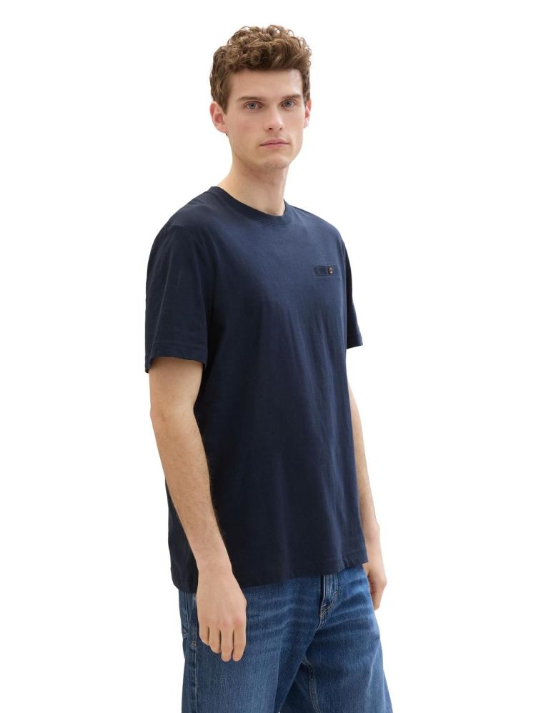 Tom Tailor T-shirt Blauw heren (LINEN T-SHIRT - 1040962.10668) - GL Sport (Sluis)