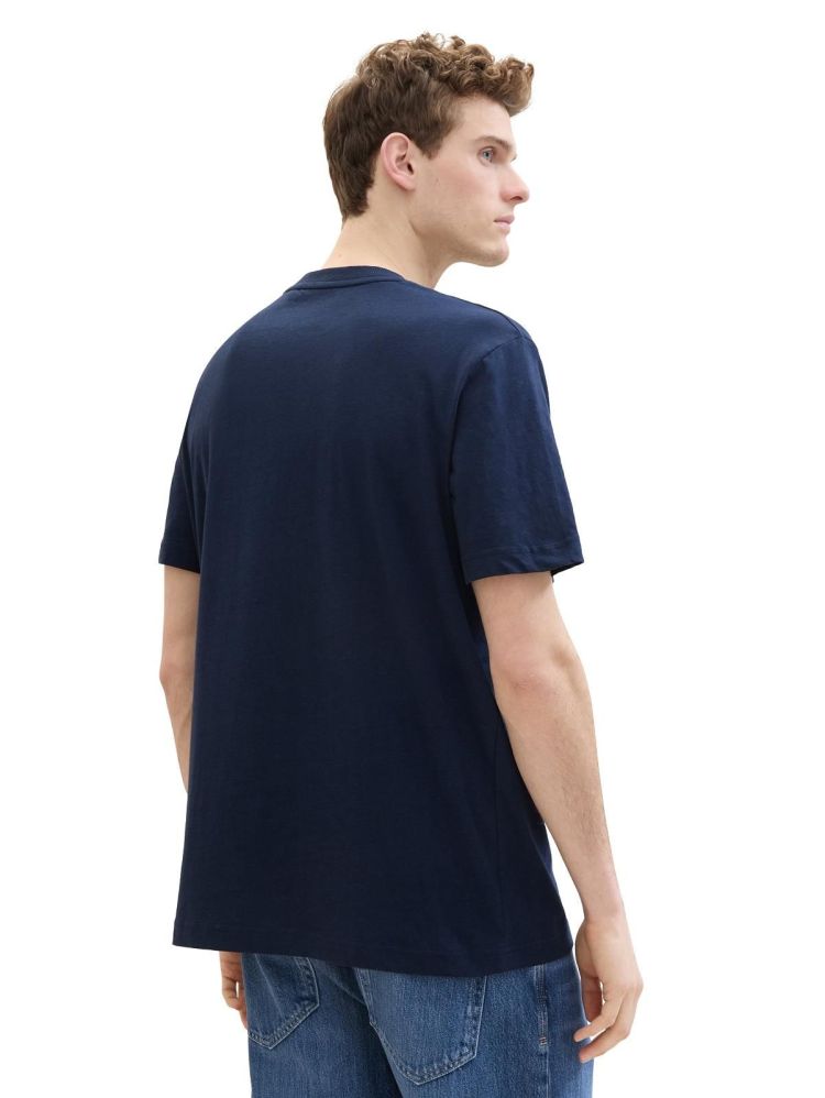 Tom Tailor T-shirt Blauw heren (LINEN T-SHIRT - 1040962.10668) - GL Sport (Sluis)