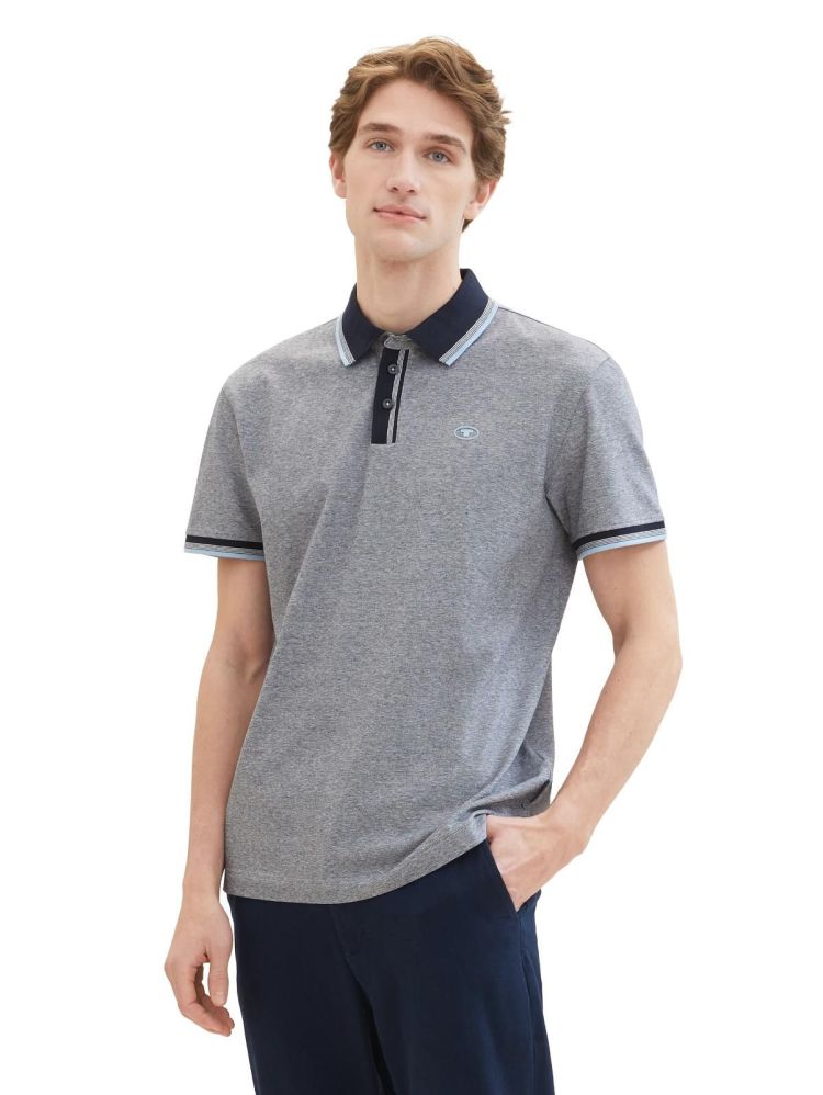 Tom Tailor Polo Blauw heren (POLO WITH DETAILED COLAR - 1040822.24571) - GL Sport (Sluis)