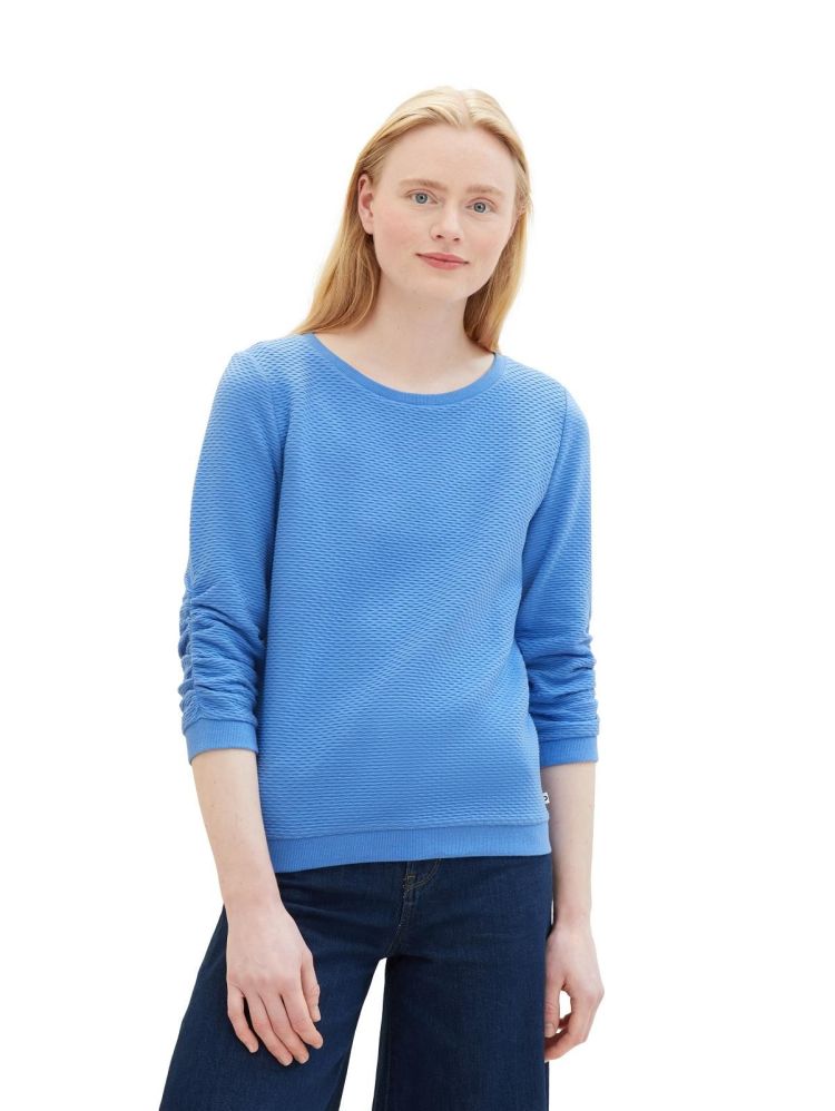 Tom Tailor Sweater Blauw dames (STRUCTURED SWEAT - 1039979.18712) - GL Sport (Sluis)