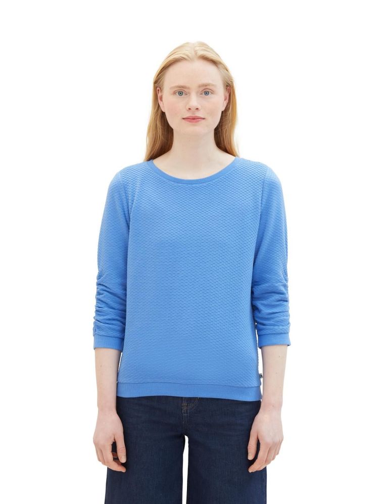 Tom Tailor Sweater Blauw dames (STRUCTURED SWEAT - 1039979.18712) - GL Sport (Sluis)