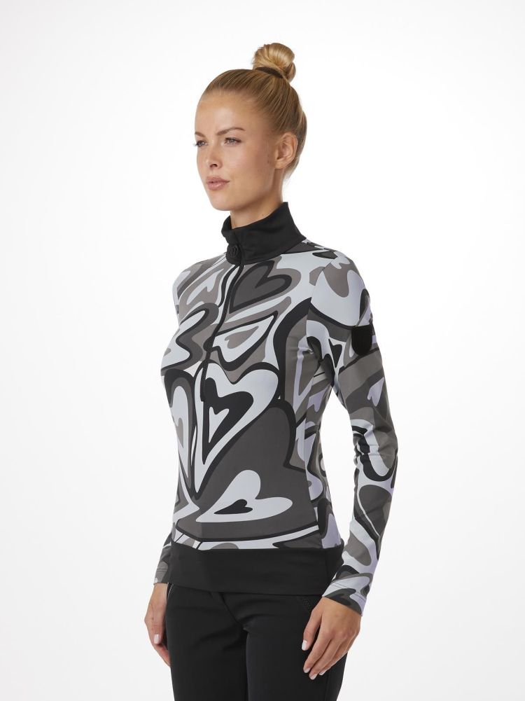 Toni Sailer Skipully Grijs dames (WIEKA PRINT WOMEN FIRST LAYER - 342307P.912) - GL Sport (Sluis)