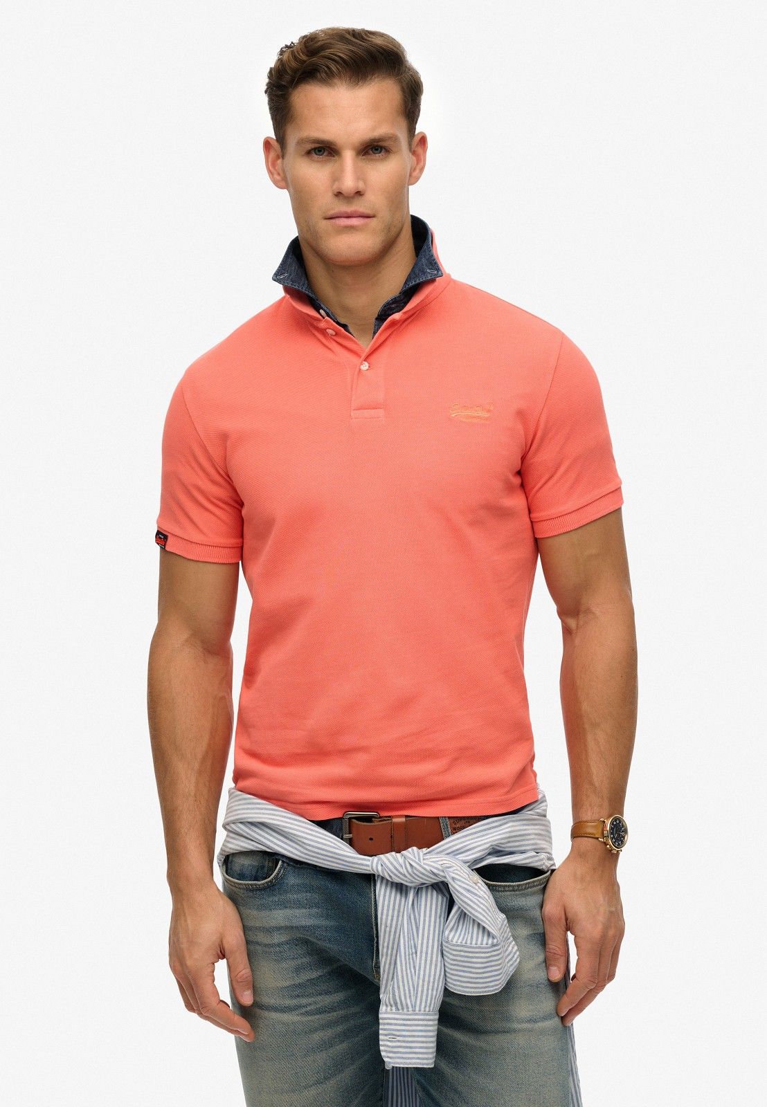 Superdry Polo Koraal heren (VINTAGE DESTROY POLO - M1110439A.MHI) - GL Sport (Sluis)